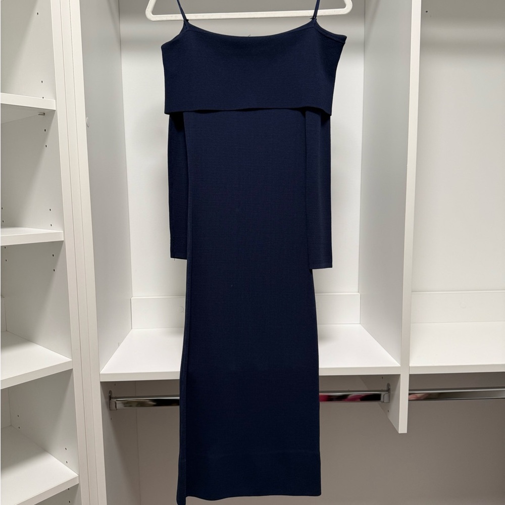 Bardot Strapless Navy Dress